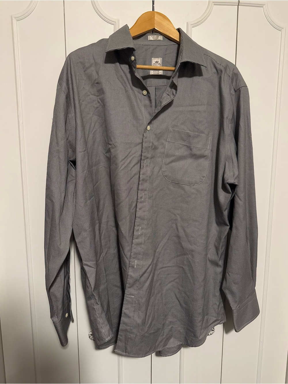 Peter Millar Gray Long-Sleeve Dress Shirt